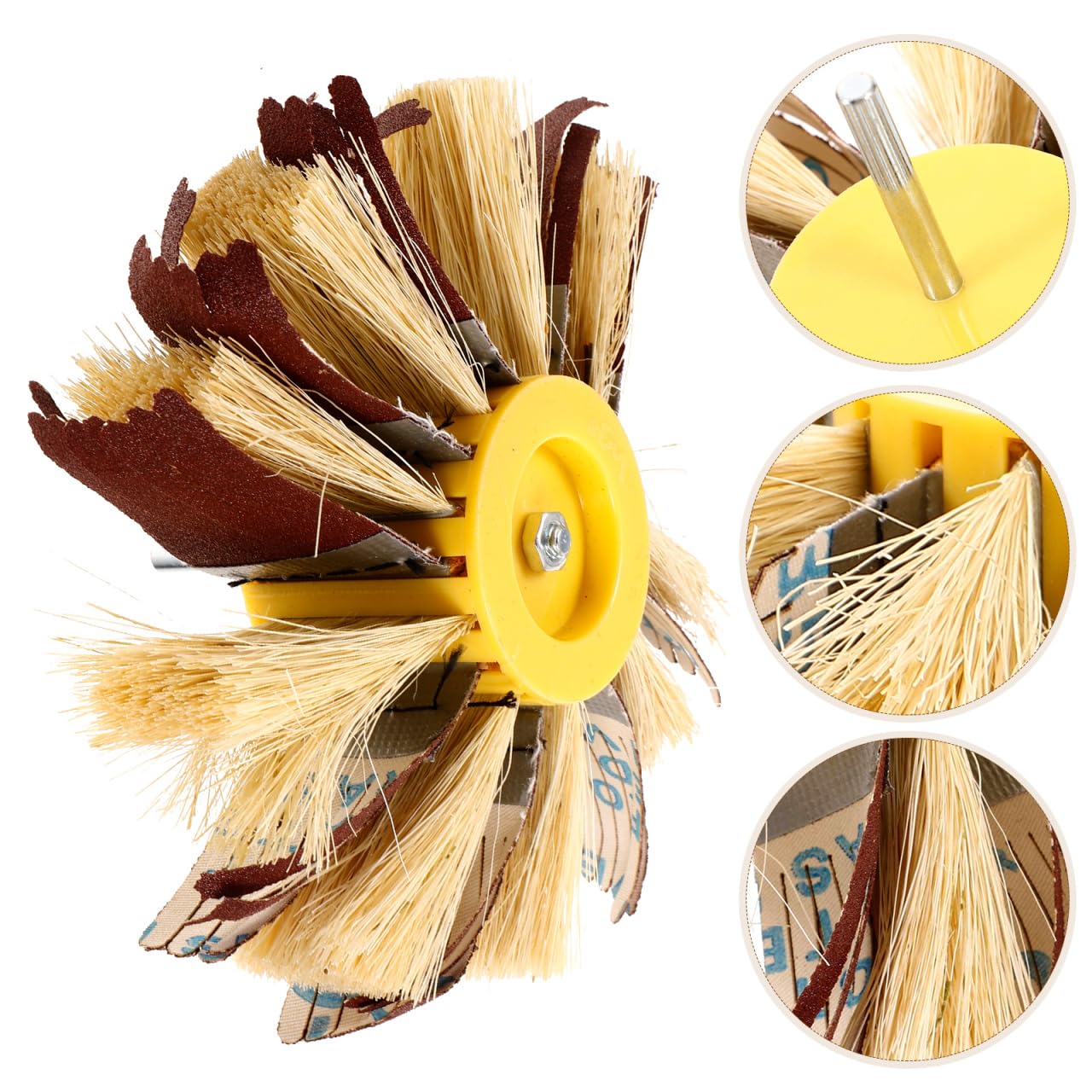 Rueda Lijadora De Sisal 120 Grano De Lijado Para Taladro 6.29X6.29X3.54In Herramienta Rotativa Para Pulir Muebles Y ReparacióN