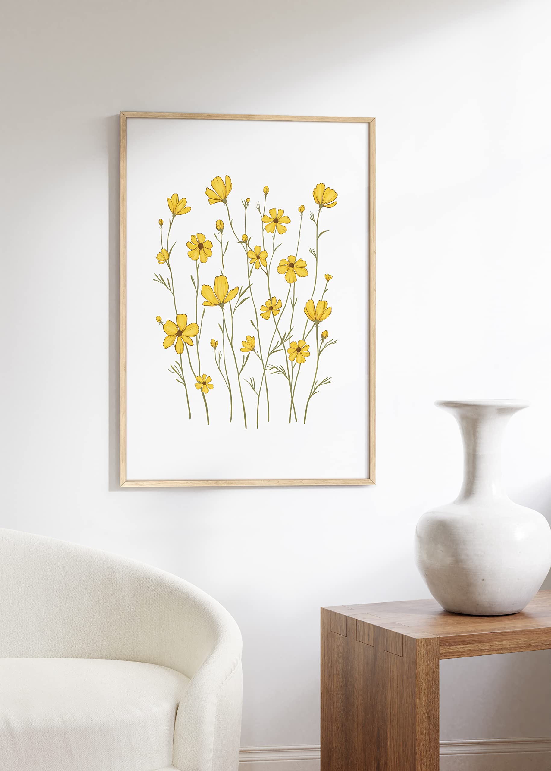 Amazon.com: HAUS AND HUES Yellow Flower Wall Art – Sunflower