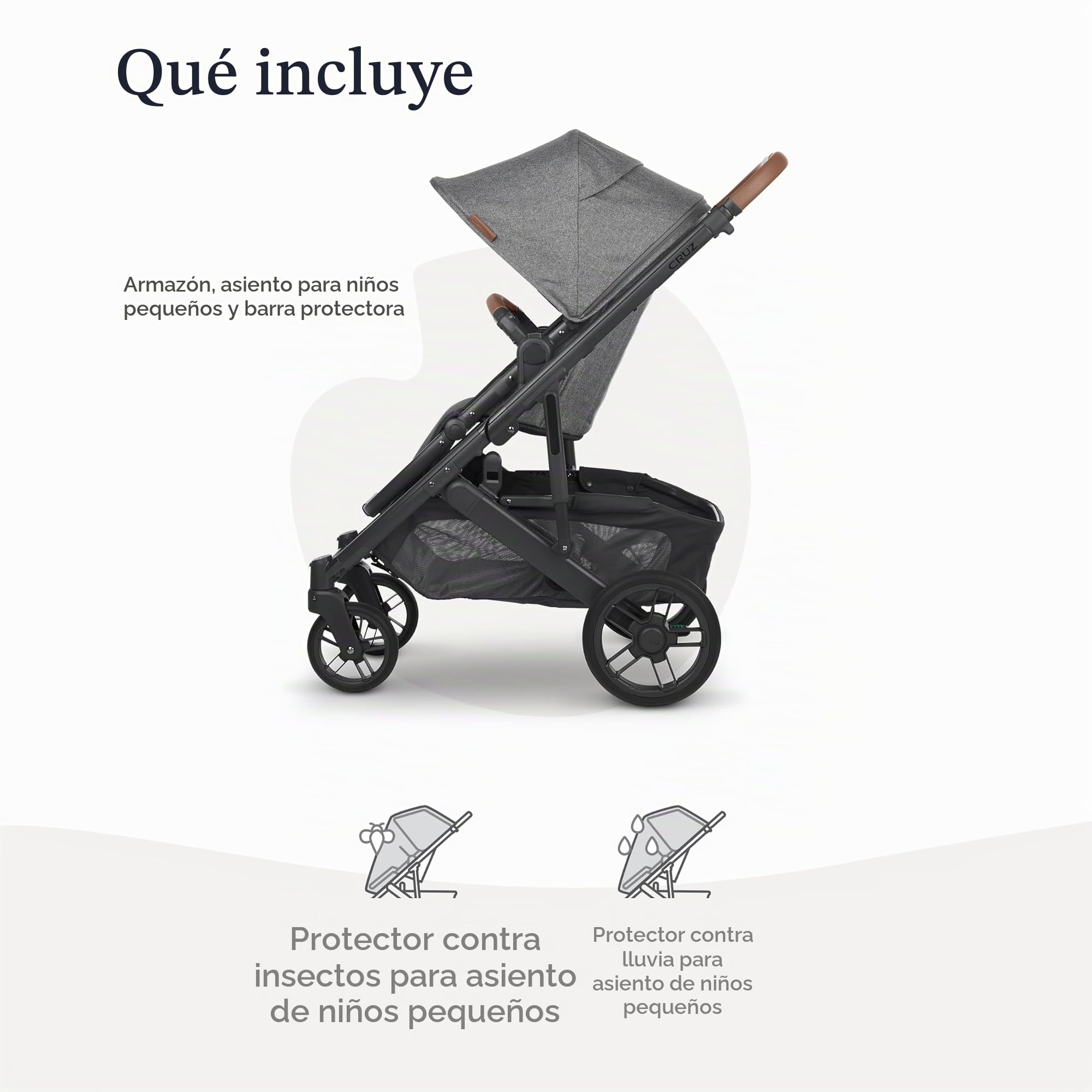 Uppababy Cruz V2 Carriola/Stroller Completamente Equipado con Capacidades de Sistema de Viaje/Silla para Niños, Barra de Protección, Protector contra Insectos, Protector contra Lluvia Incluido/Greyson : Bebés