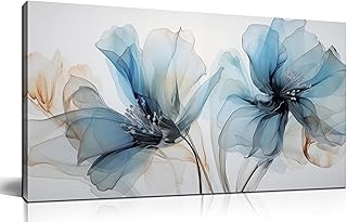 LAOTOART Flower Pictures Wall Decor For Bedroom Blue Canvas Wall Art For...