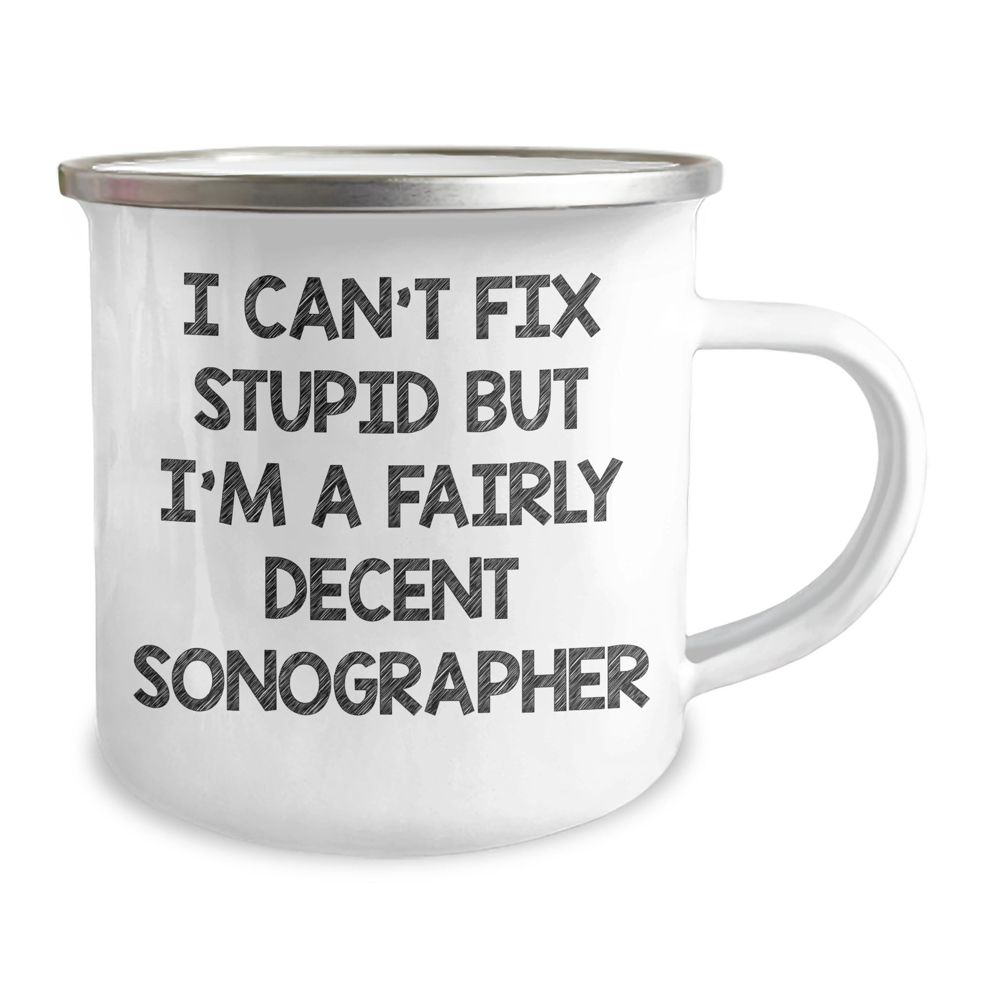 Sonographer Gifts from Men, Fairly Decent Father's Day Camping Mug for Sonographer Lovers