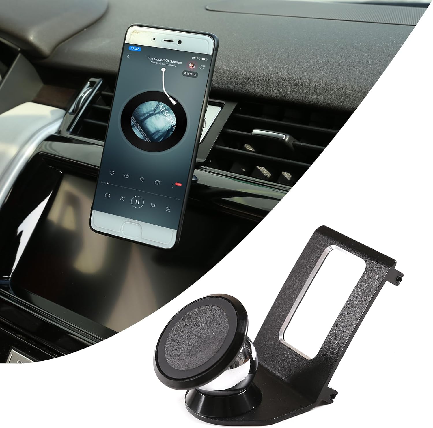 LLKUANG Car Black Phone Holder 360-Degree Rotary Cell Phone Holder for Land Rover Discovery 5 LR5 2017 2018 2019 2020
