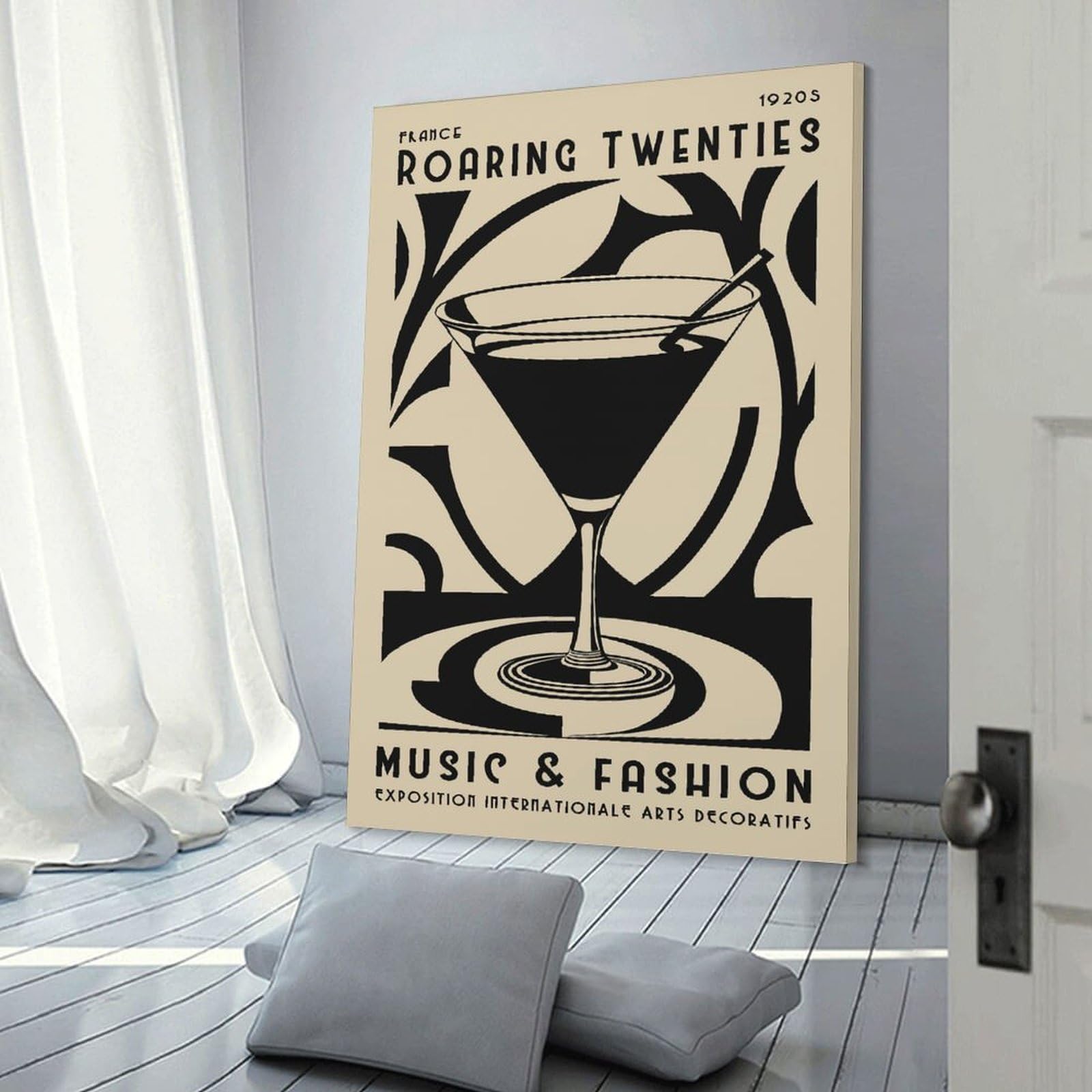 Junmoney Roaring Twenties Music & Fashion Room Decor Wall Art 20x30inch(50x75cm), for Bedroom, Guest Room Or Reading Nook, An Easy Wall Refresh for Bedrooms