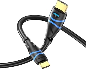 BlueRigger Mini HDMI to HDMI Cable (6FT/2M, 4K 60Hz HDR, 18Gbps High Speed, HDMI2.0 Cord, Ethernet, ARC) - Compatible with DSLR Camera, Camcorder, Graphics/Video Card, Raspberry Pi Zero W