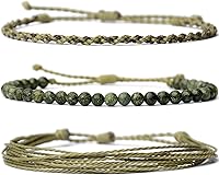 Vista 511 de Handmade Natural Stone Beaded Healing Bracelet Gift for Men Adjustable Rope String Bracelet