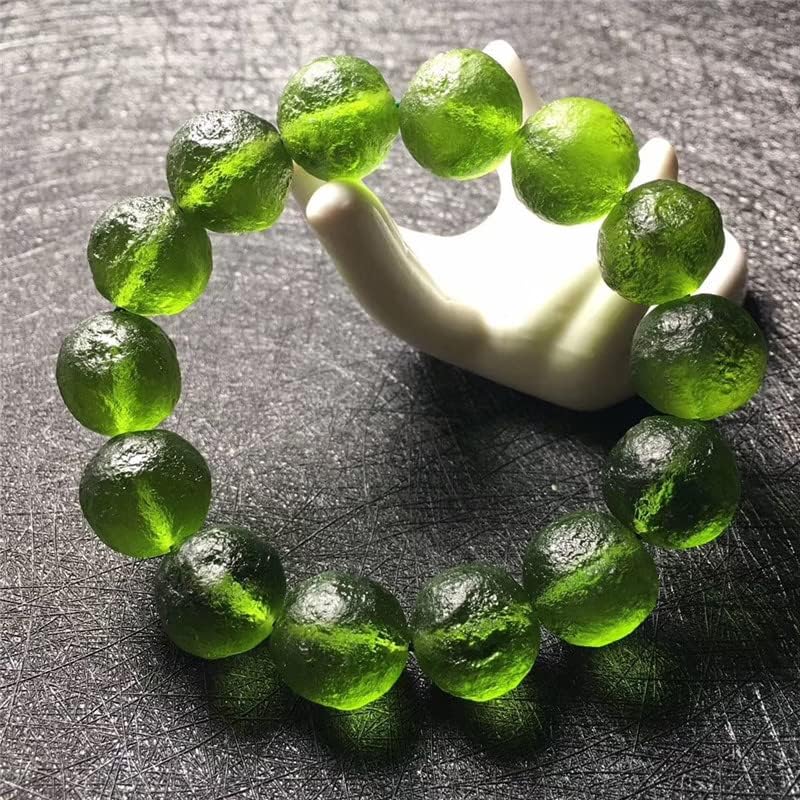 Miniatura 2 de Pulsera Moldavita de 0.315 in0.394 in0.472 in joyería de energía verde peridoto mujer hombre checa moldavita piedra estiramiento Buda pulsera