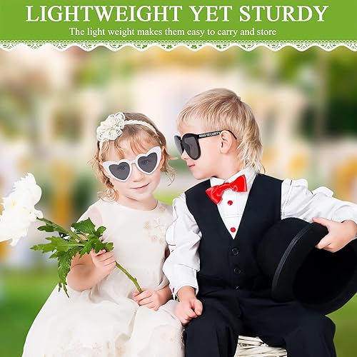 Miniatura 4 de El juego de 4 lentes de sol con portador de anillos y lentes de sol para niña de flores incluye lentes de sol de propuesta de portador de anillo