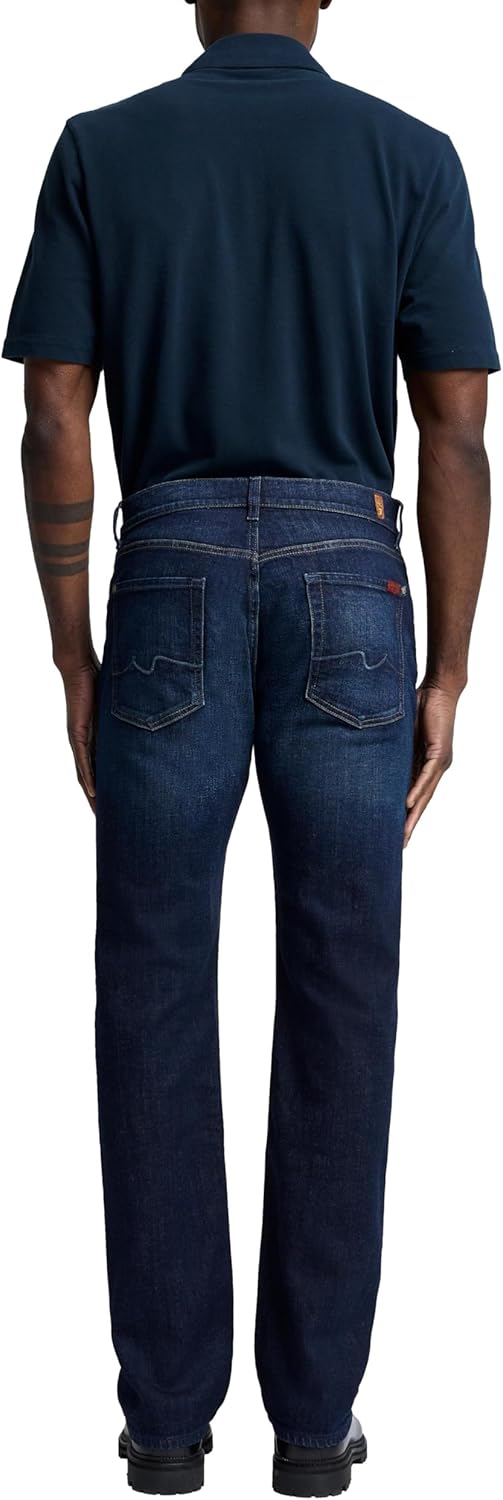 7 For All Mankind mens Austyn Relaxed Fit Mid Rise Straight Leg jeans, Los Angeles Dark Blue, 29 US