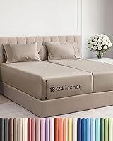 Vista 123 de Juego de sábanas Queen de bolsillo extra profundo, sábanas transpirables y refrescantes de 4 piezas, juego de sábanas de lujo de hotel, ultra suave
