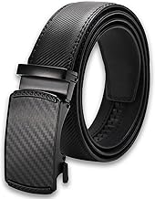 Mens Belt, Leather Ratchet Belt, Customizable Fit, Comfort Trim to Fit with Gift Box, Effortless Style