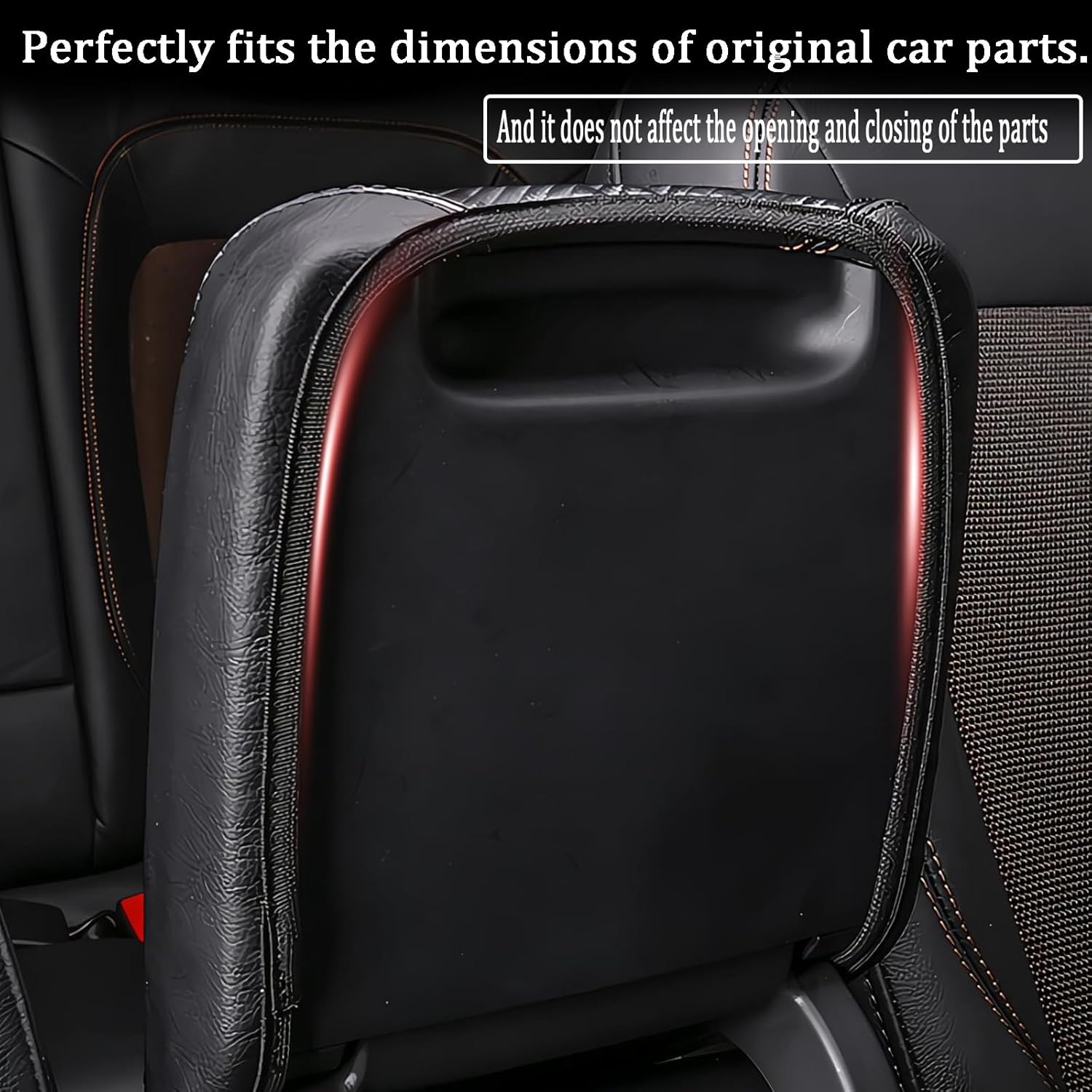 MUXEE Armrest Box Center Console Cover for Kia Forte cerato 2019 2020 2021 2022 2023 2024, Microfiber Leather -Red Stitches