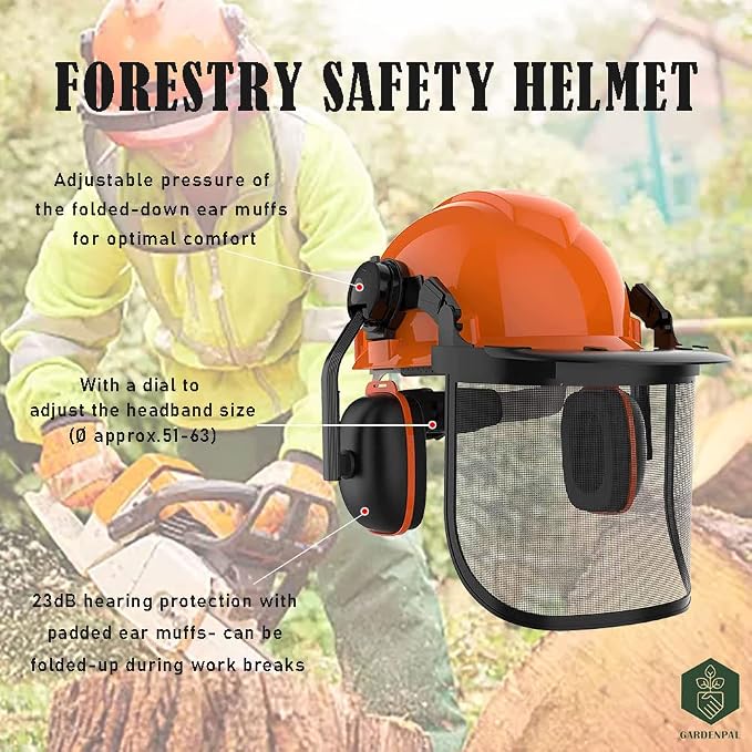 Casco de seguridad con protección facial y auditiva GardenPal miniatura 2