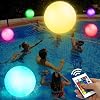 Remote Control & 4 Light Modes ] 16 Inch Glow in The Dark Beach Balls Inflatable Light Up Beach Ball Pool Toys with 16 Colors Lights Pool Game Toys for Adult Kid Pool Party Decorations Supplies