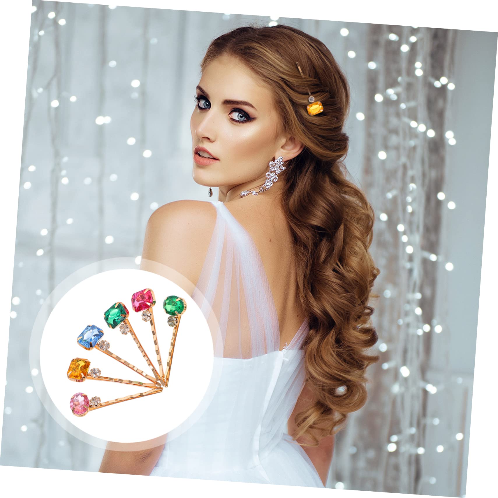 60piezas Horquillas Decorativas De Acrílico y Rhinestone Para Mujeres Clips De Cabello Brillantes Para Bodas y Eventos Formales