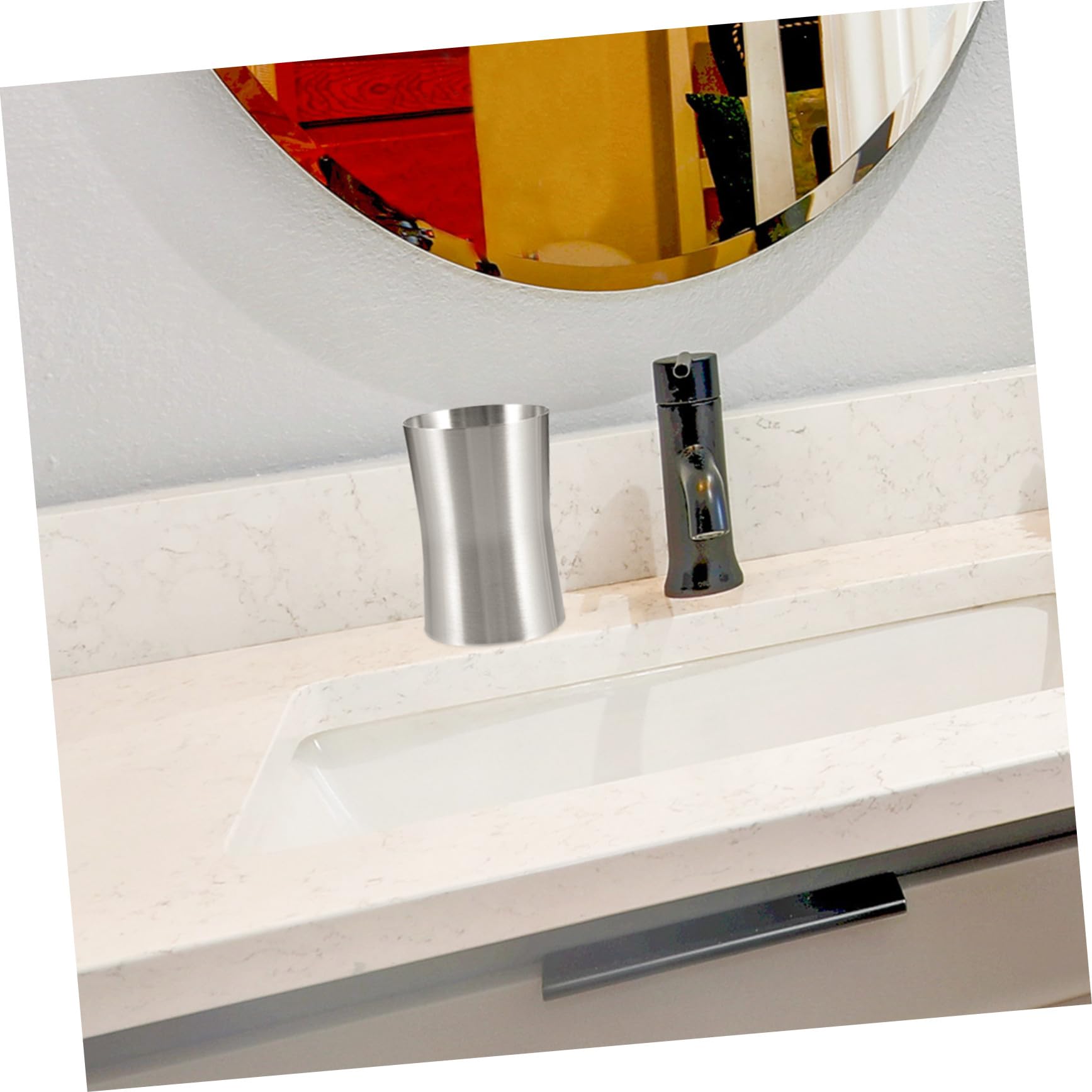 Homoyoyo 2 Pezzi Bicchiere Creativo da Bagno in Acciaio Inossidabile Tazza da Viaggio Versatile per Risciacquo e Bevande Porta Spazzolino Pratico e Resistente per Uso Quotidiano