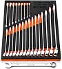 Spanner Set 25 Combination Open and Bi-Hexagonal Spanner Set, Drop Forged 6 to 28, 30, 32mm Metric Sizes Supplied in Heavy Storage Eva Foam Tray