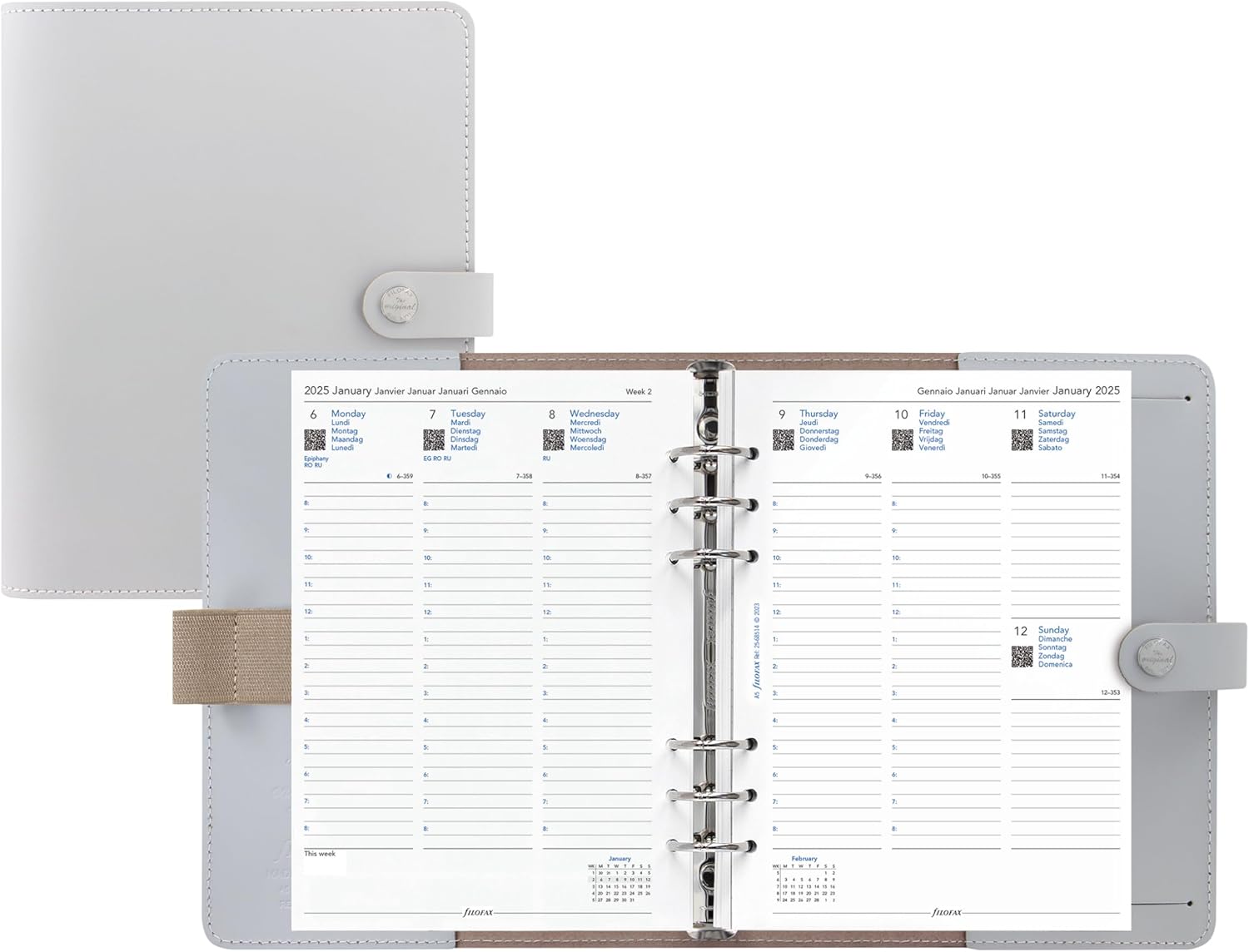 Filofax The Original Organizer A5 Size Stone Leather