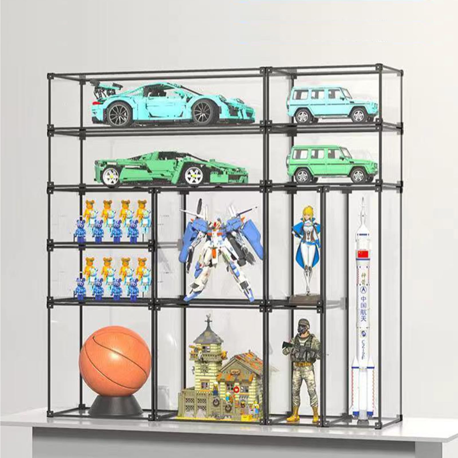 Vetrina Espositiva per Lego 76407 41737,45x40x30cm Grande Acrilico Scatola Teca Trasparente Antipolvere Protezione per Action Figure Modelli Collezione