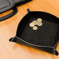 Vista 2 de Maruse Bandeja organizadora de cuero italiano, accesorio de escritorio de oficina, cuero duradero hecho a mano en Italia (negro)