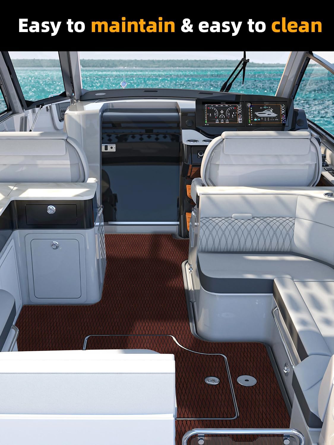 FOCEAN Boat Flooring EVA Foam Boat Decking Marine Mat Self-Adhesive Outdoor Flooring Sheet for Motorboat Kayak Garden Swimming Pools