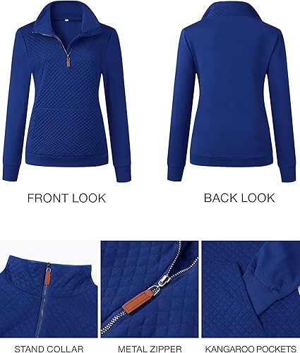 Miniatura 5 de BTFBM Sudadera moderna para mujer con patrón acolchado, ligera, con cremallera, de manga larga, sencilla e informal