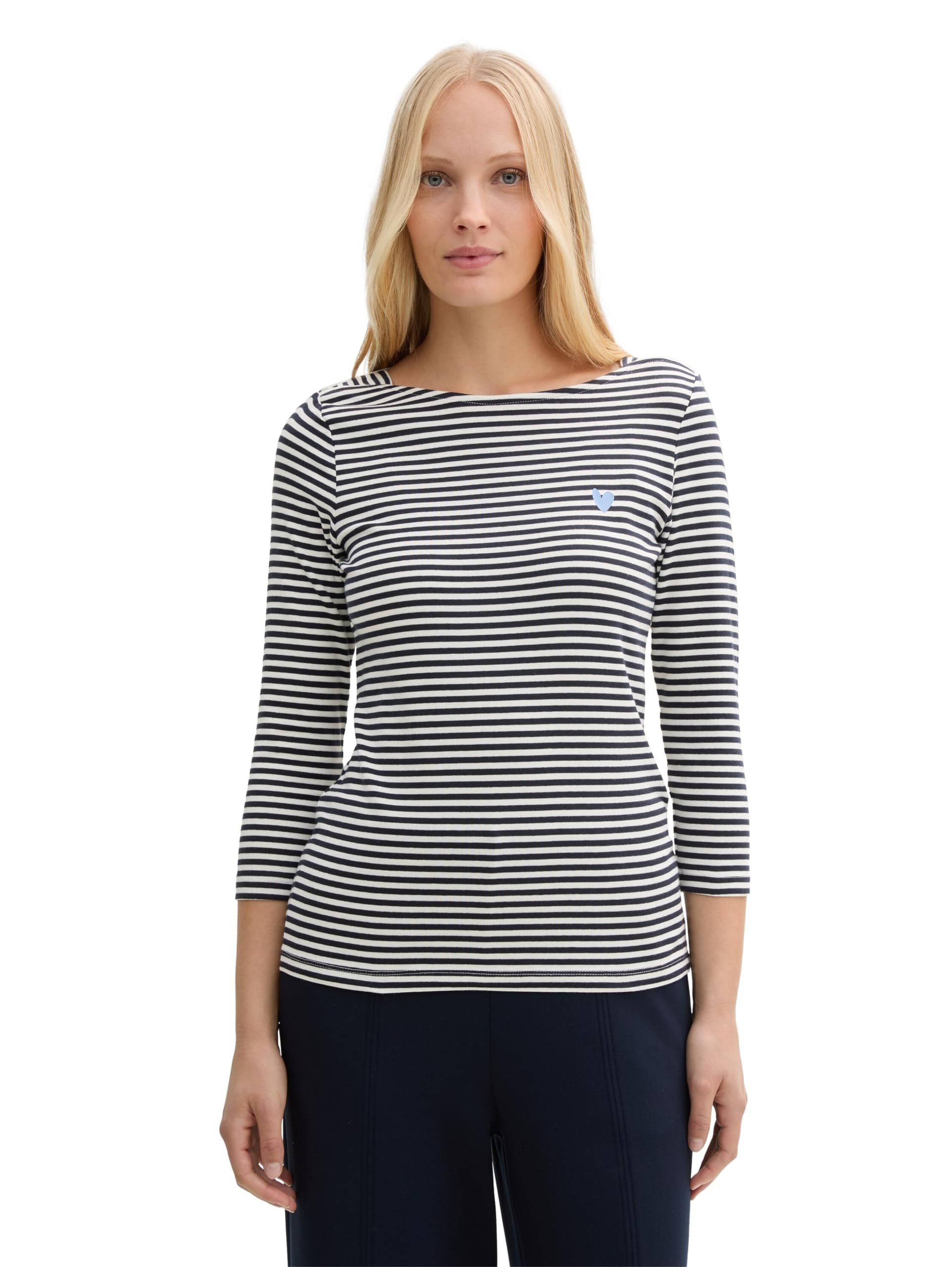 Tom Tailor Damen Langarmshirt mit Streifenmuster