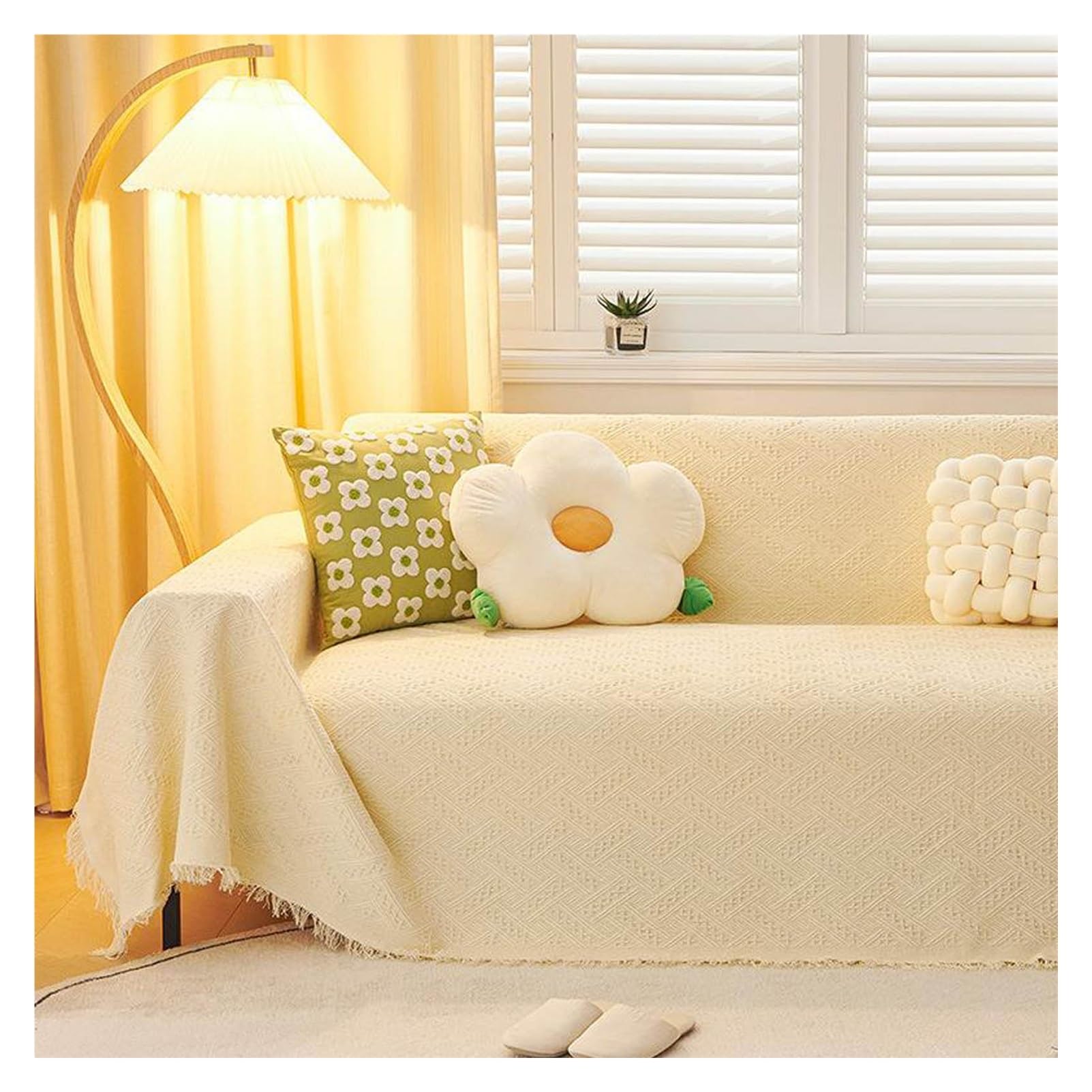Housse de canapé universelle coton et lin toutes saisons style 5