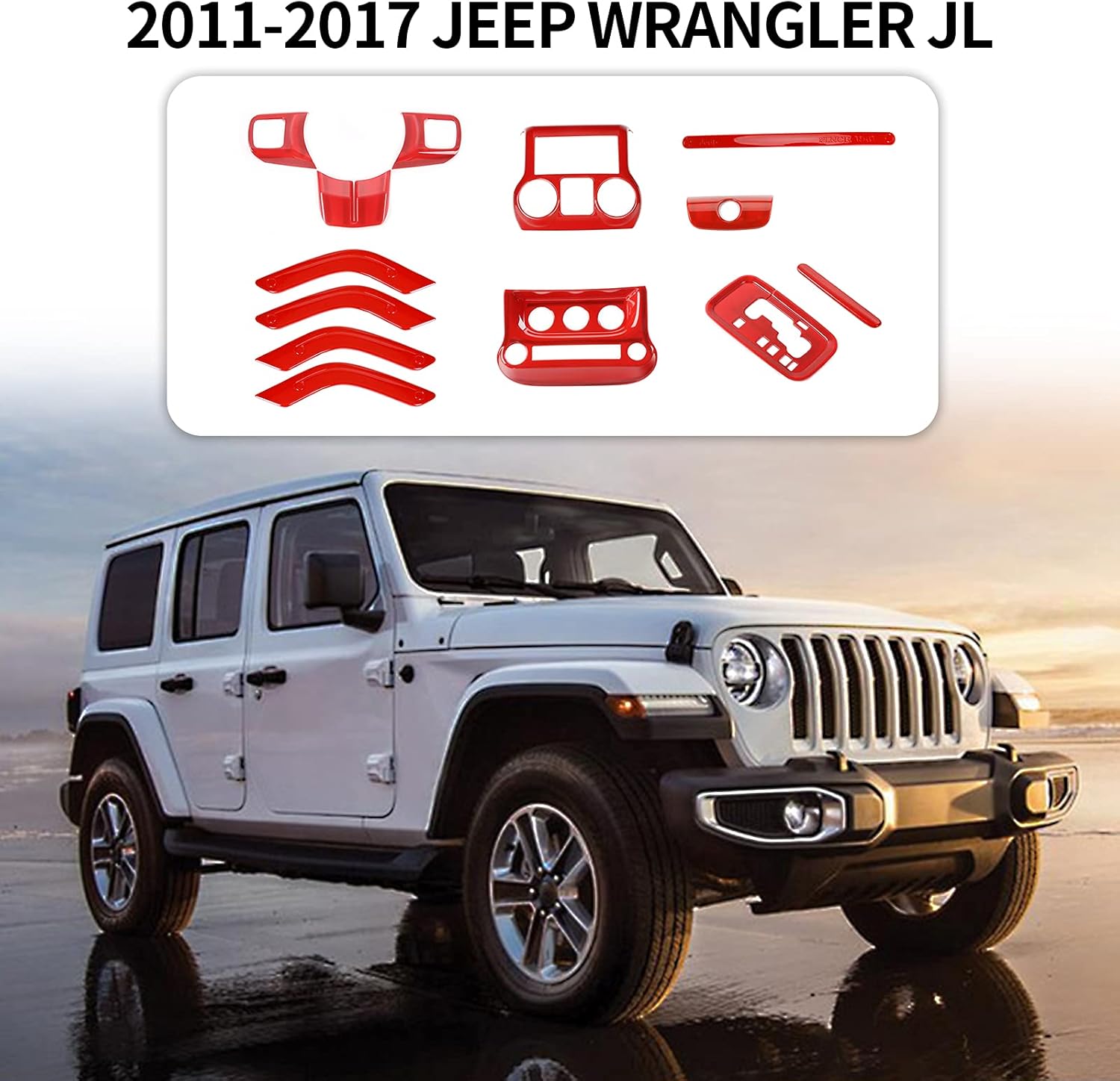 Promo 40% OFF RT-TCZ 13 PCS Red Interior Trim Cover Kit Full Set Decoration for Jeep Wrangler JK JKU 2011-2018 Steer Wheel Door Handle Dashboard Gear Shift Hand Brake Trim Cover Tech Deals 🔥 RT-TCZ 13 PCS Red Interior Trim Cover Kit Full Set Decoration for Jeep Wrangler JK JKU 2011-2018 Steer Wheel Door Handle Dashboard Gear Shift Hand Brake Trim Cover