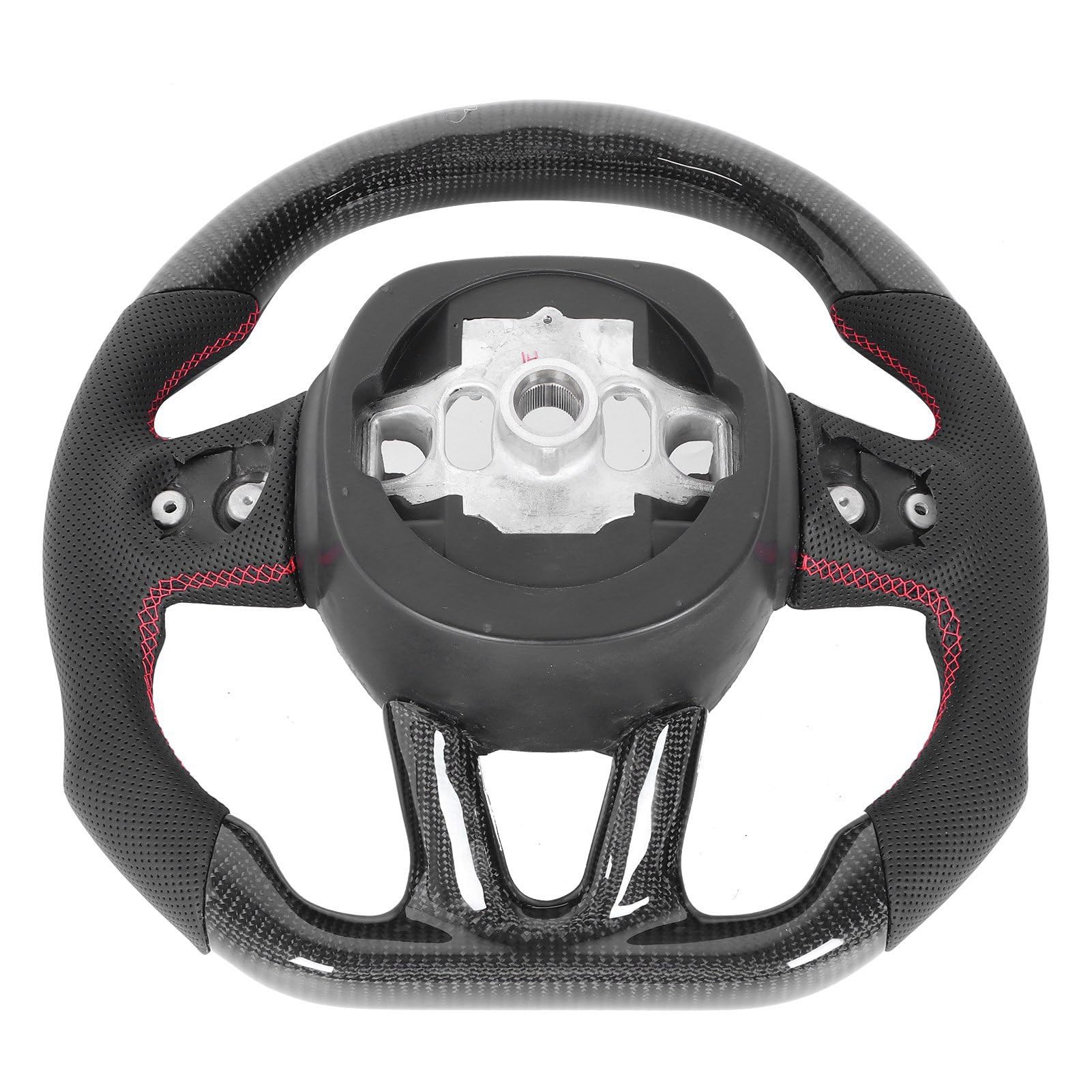 KIMISS Volante con Luces LED - Diseño de Carbono, Cargador HELLCAT 2015-2020 - Rendimiento Inspirado en las Carreras