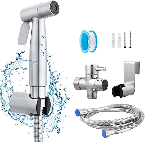 Aerosol multifuncional para bidé de mano, ducha de pañales de baño, aerosol, manguera y accesorios, rociador de inodoro de mano con doble función de