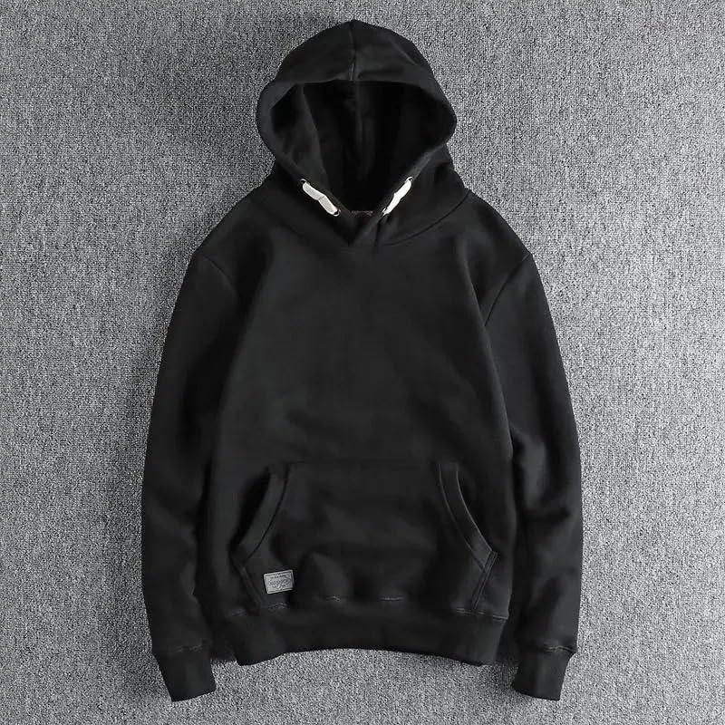Men's Hooded Sweatshirt Solid Male Warm Winter Vintage Hoodie3