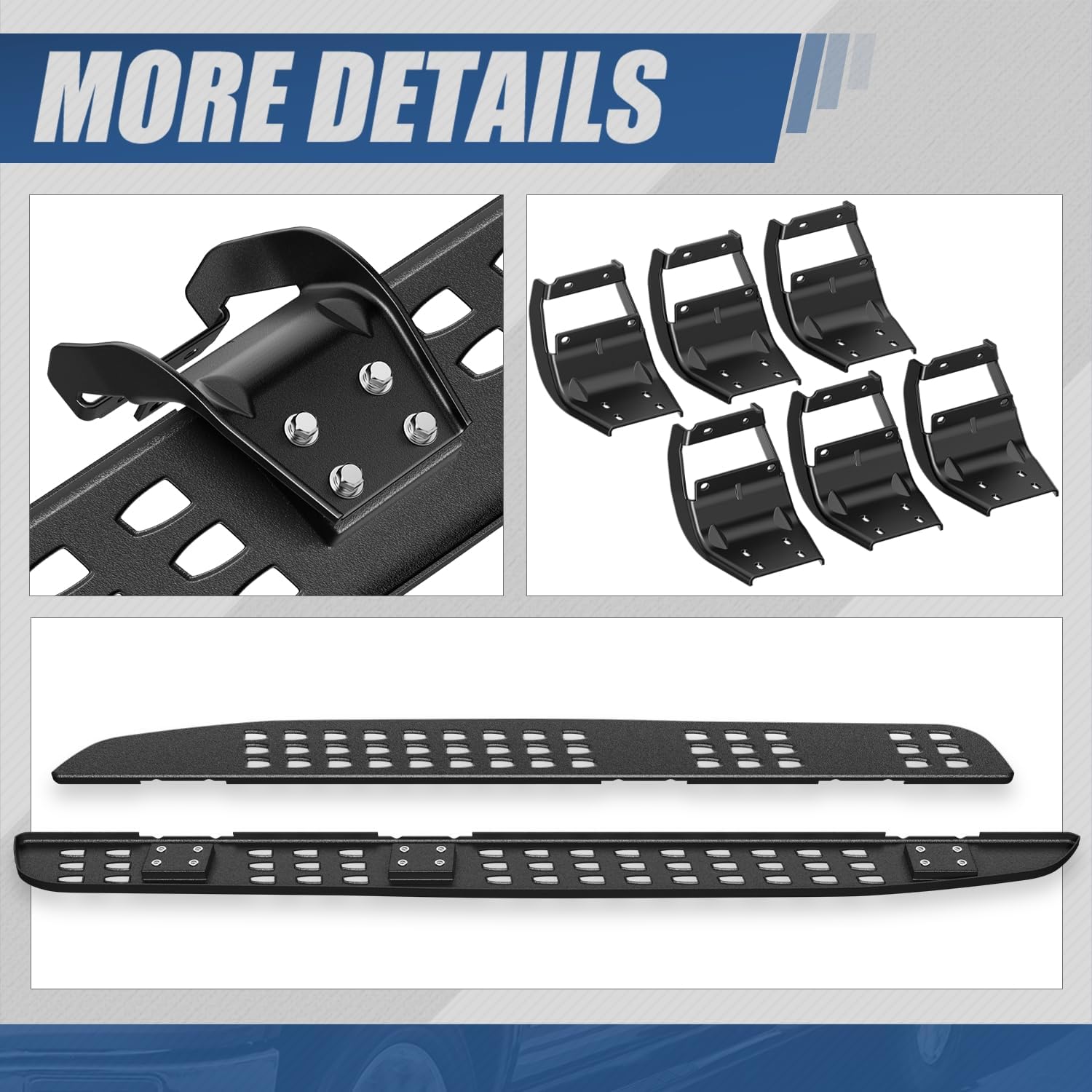 Auto Dynasty Running Boards 7 Inches Side Steps Nerf Bar for Truck Compatible with 2015-2022 Ford F150 F250 F350 Super Crew Cab, Black Powder Coated