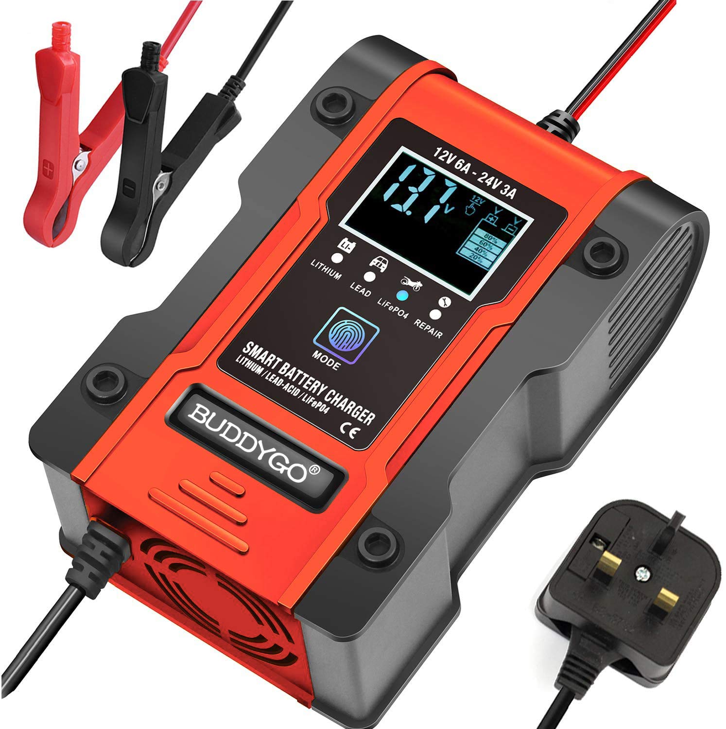 Buy Car lithium battery charger (Red) Online at desertcart INDIA