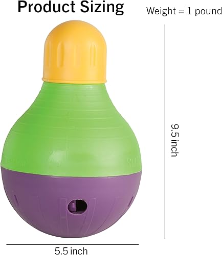 Starmark Bob-A-Lot Interactive Dog Pet Toy — side view showing full product dimensions