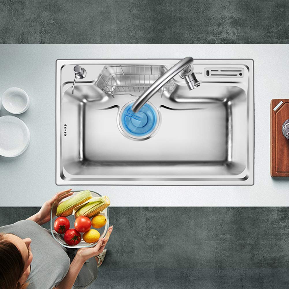 Conjunto De Fregadero Y Grifo De Cocina con Kit De Plomería Completo, Escurridor, Desagüe, Instalación Empotrada, Incluye Escurridor De Platos, Tabla De Cortar