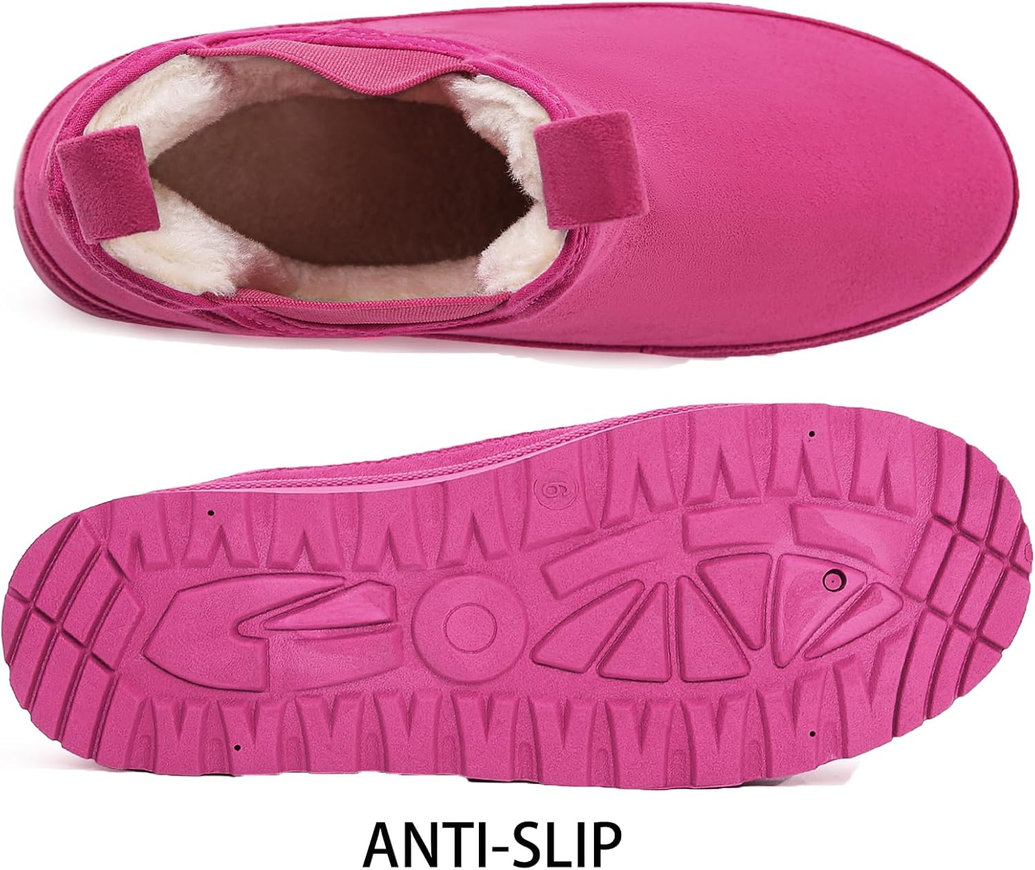 Platform Chelsea Ankle Boots for Women: Classic Winter Booties with Faux Fur Slip-On Anti-Slip Outdoor Snow Short Mini Boot in 2025