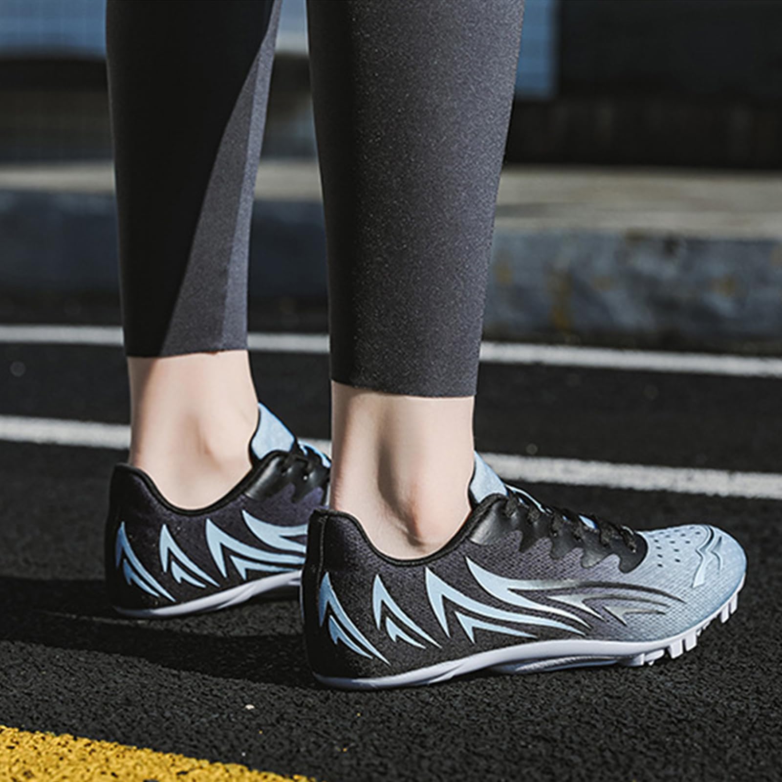 NGARY Zapatillas de Atletismo con 8 Clavos Hombre Zapatillas De Pista Y Campo Resistente Al Desgaste Antideslizantes para Sprint Running