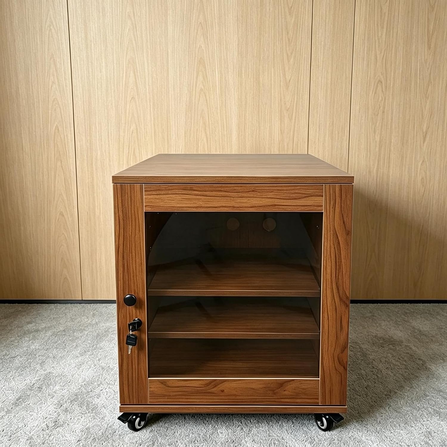 Wood Stereo Cabinet & Audio Rack, AV Component Media Stand, Stereo Rack
