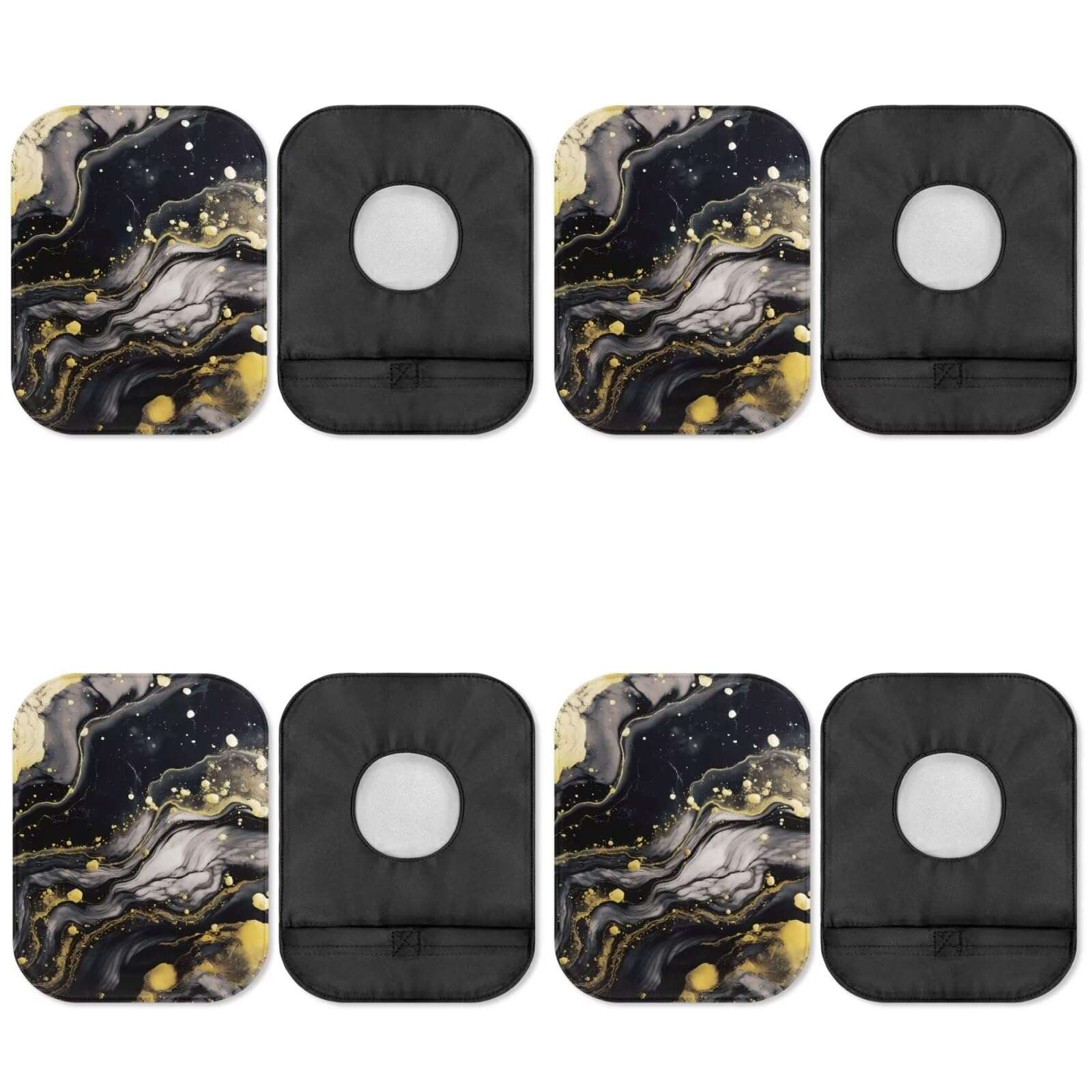 Uorisanigo Colostomy Bag Covers Lightweight Ostomy Bag Covers Black Gold Marble Ostomy Supplies Bag Washable Pouch Liner for Women Men Senior Ostomy Protective Bag Cover 4 Pcs