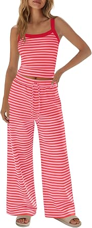 SENSERISE Womens Striped Lounge Set Loungewear