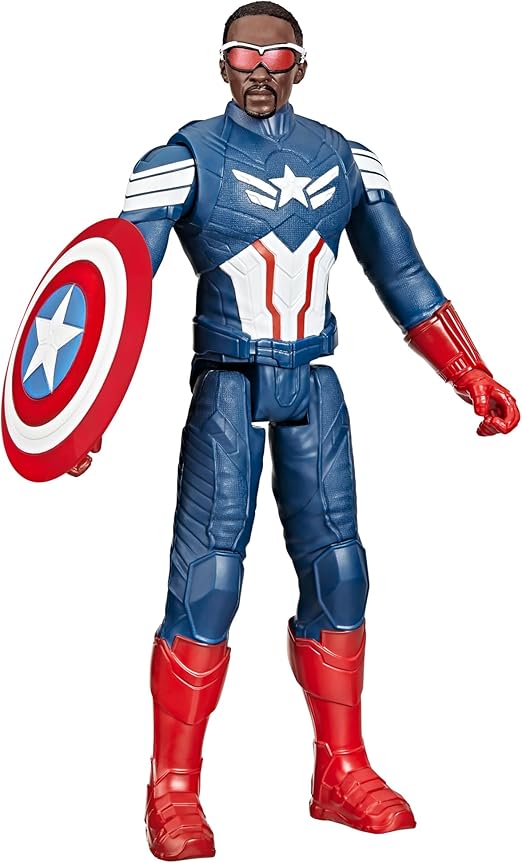 Marvel Studios Captain America Brave New World, Titan Hero Series, 12-Inch Captain America Action Figure, Super Hero Toys for Kids 4 and Up