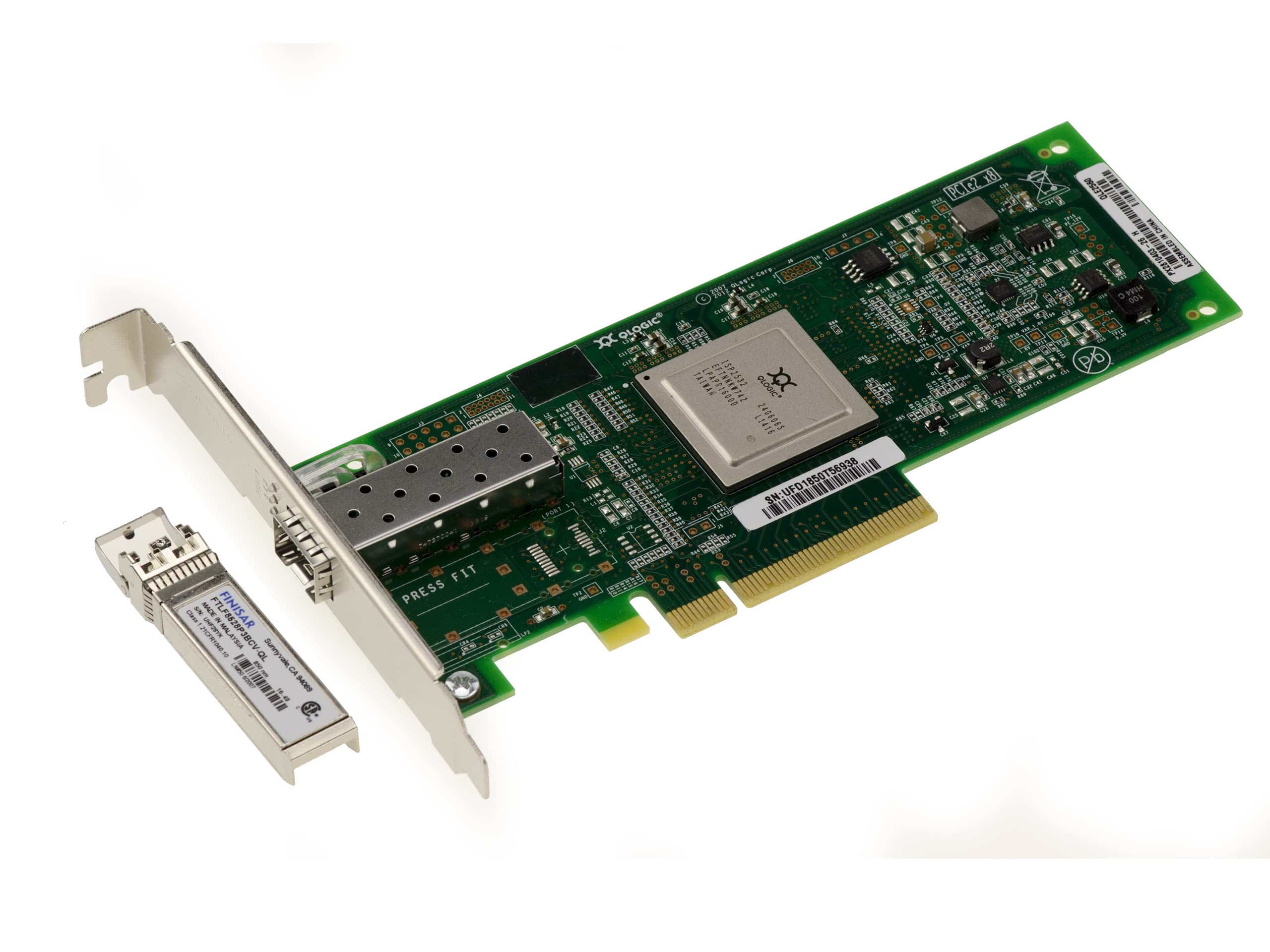 KALEA-INFORMATIQUE Scheda controller PCIe QLOGIC QLE2560 8G Fibra SFP+ LAN con modulo 850nm SFP+ LC MMF in dotazione