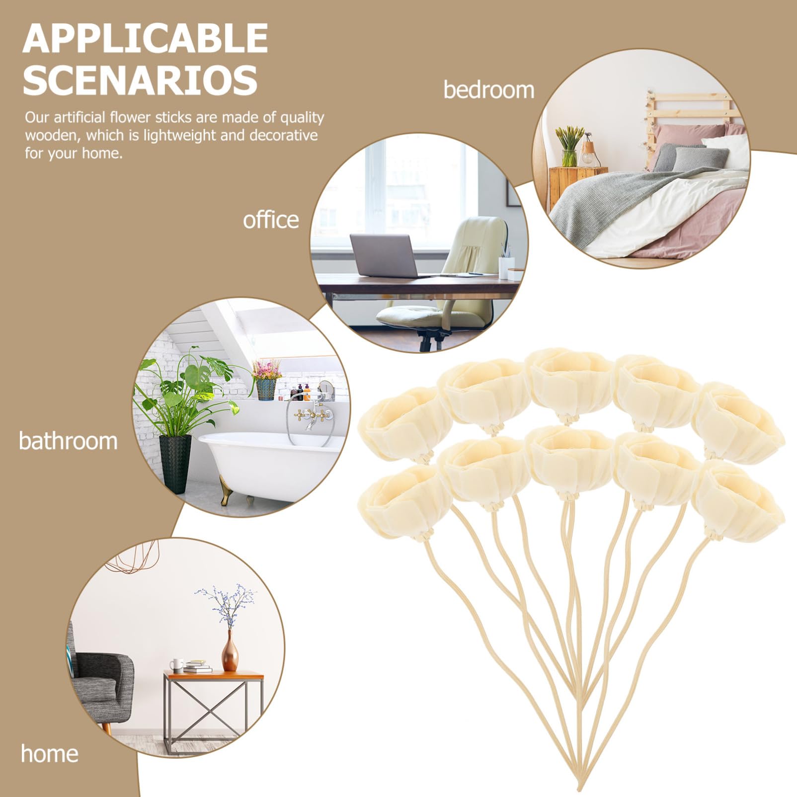 Alipis 5 Sätze Aromatherapie-Rattan Room Fragrance Diffuser Sticks Diffusoren Für Ätherische Öle Großer Flüssig Docht Auswechselbare Aromasticks Raumduftstäbchen 10 Stück * 5
