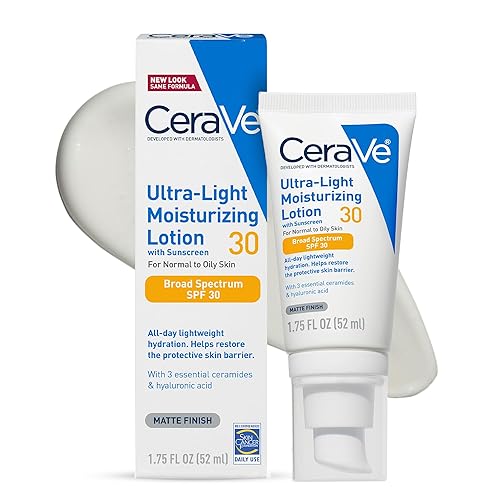 CeraVe - Hidratante facial con SPF 30, 1.7 onzas, loción facial ligera con ácido hialurónico, sin fragancia