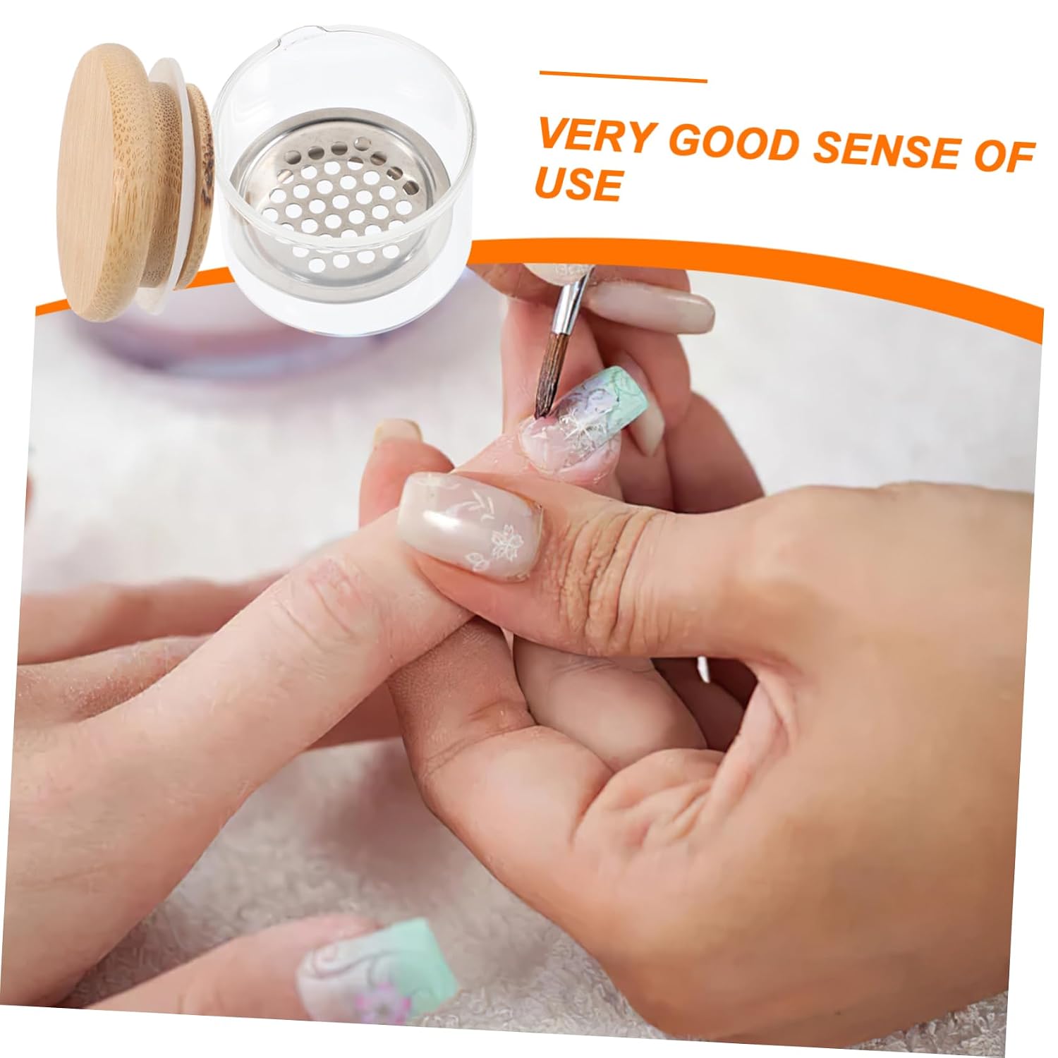 Nail Dappen Cup with Lid Stainless Steel Mesh Brush Cleaning Tool for Acrylic Nails 1-Piece Manicure Dish and Powder Holder