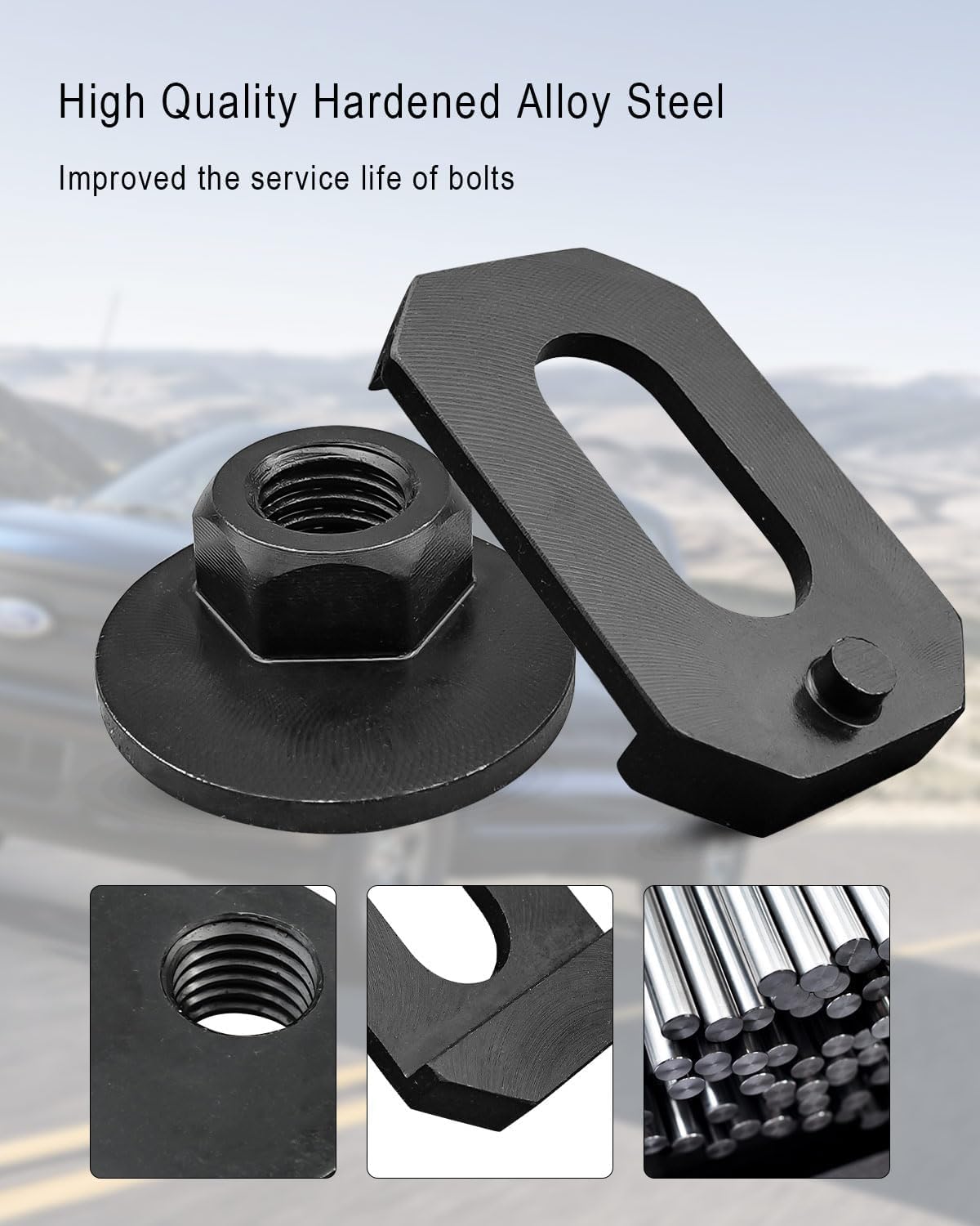 Alignment Caster Camber Kit Fit for Ford F150 Lightning Expedition 2004-2023, Fit for Lincoln Navigator Mark LT 2006-2023, Front Alignment Camber Toe Adjustment Bolts, Black