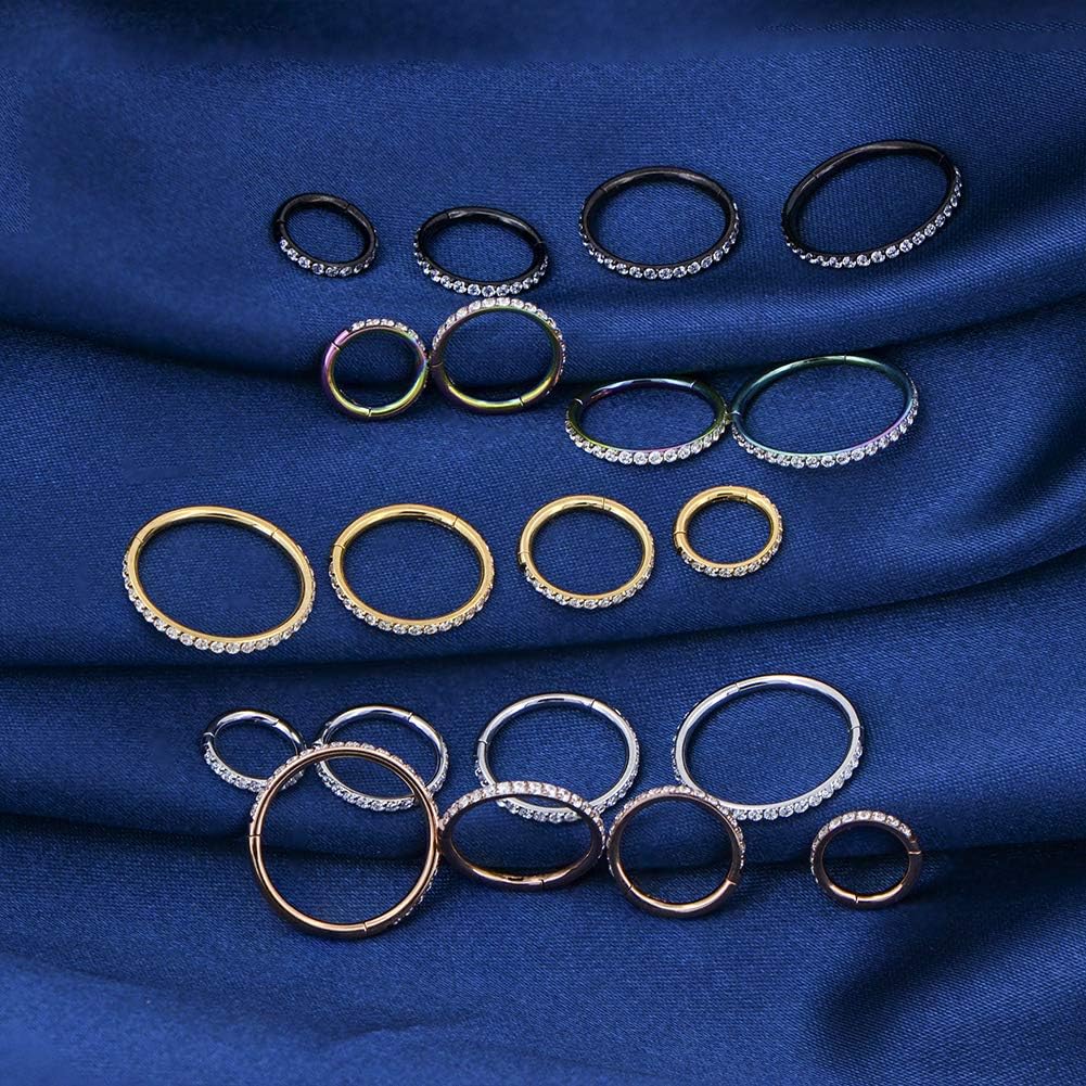 OUFER 16G Stainless Steel Cartilage Earring Hoop CZ Line Helix Earring Hoop Daith Earring Hoop 5/7/9/11mm - Image 5