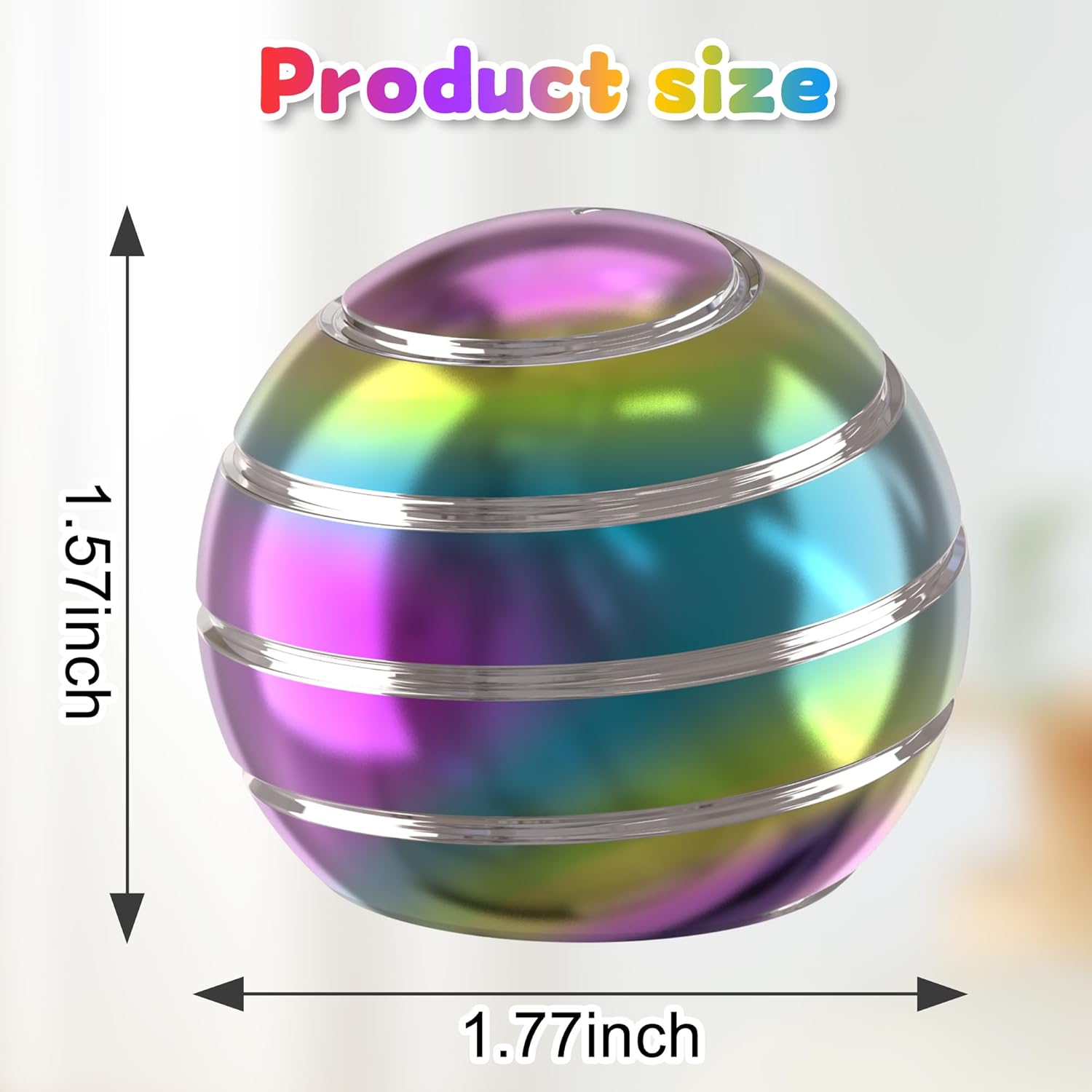 Kryfa Kinetic Desk Toy, Desk Fidgets for Adults, Focal Design Toys, Cool Gadgets Stress Relief Sensory Toys for Boys and Girs (1.77", Rainbow)