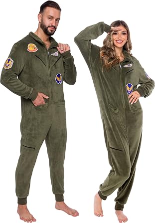 Funziez! Slim Fit Racecar Driver and Fighter Pilot One Piece - Plush Adult Costume Jumpsuit