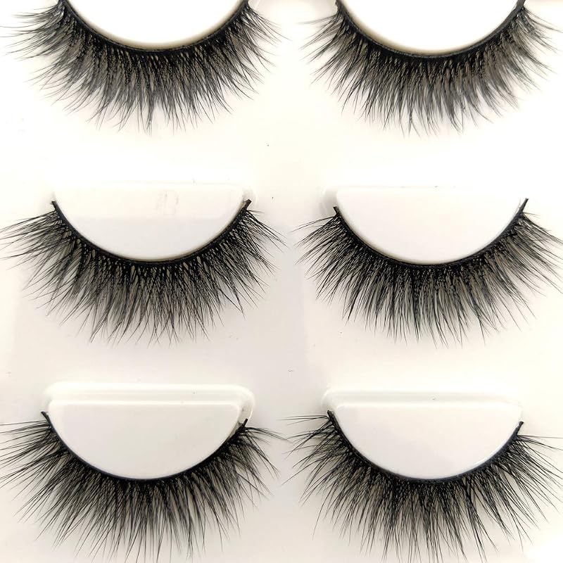 Sunniess Hair Cílios Postiços de Fibra Sintética Coreana 0,07 mm, Modelo Longo com Volume, Preto, Pacote com 6 Pares